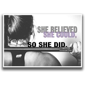 JSC286 She Believed She Could Poster | 18-Inches by 12-Inches | Premium 100lb Gloss Poster Paper