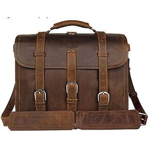 Classic Handcrafted Leather Laptop Briefcase | Office Crossbody Bag | Travel Messenger Bag | Satchel Bag For Men And Women comes in 16x12x6 inches in Saudi Arabia
