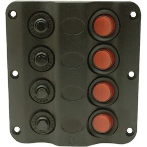 Seachoice LED 12V 4-Switch Distibution Panel, Pre-Wired, Boat Panel Mount
