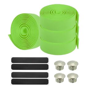 PATIKIL Bike Handlebar Tape, 4 Pack EVA Handle Grip Wraps Non-Slip Bicycle Bar Tape with Black End Plugs for Racing Bicycles Road Bicycle, Green