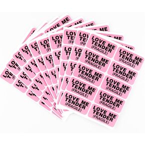 200pcs 1 x 2 inch Pink Fragile Sticker Love Me Tender Shipping Label for Envelope Gift Jewelry Bag