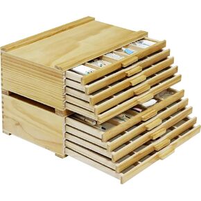 Trademark Innovations Artist Storage, Art Containers for Organizing, Art Supplies Storage, 10-Drawer Wood