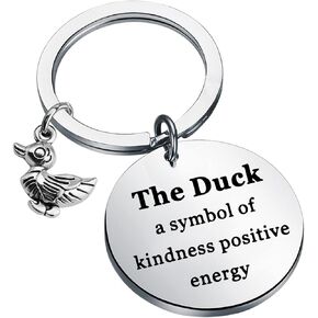 TGBJE Duck Inspirational Gift For Friend The Duck A Symbol Of Kindness Postive Energy Keychain Duck Lover Gift Duck Jewelry