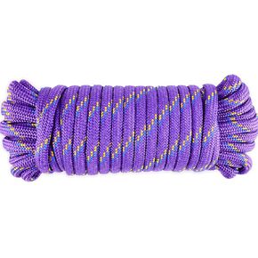 Wellmax Diamond Braid Nylon Rope - 3/8 Inch by 50 Feet Blue Color - Extra Strength, Sunlight and Weather Resistant - Heavy Duty Construction