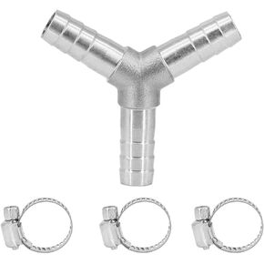 Stainless Steel 5/16" Hose Barb Wye 3 Way Y Shaped Barbed Union Home Brew Fitting