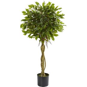 Nearly Natural 4ft. Ficus Artificial Topiary Tree, UV Resistant (Indoor/Outdoor)