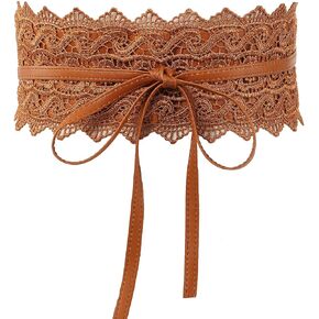 Lace-up Waist Belt Faux Leather Corset Belt Tie Wrap Bowknot Waistband for Women