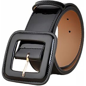 1pc Belt Woman s Patent Leather Belt Wide High Waist Belts Circle Buckle Belts Waist Belt for Dresses Women's Belts for Jeans Wide Belts for Women Pu Patent Leather Belt Ladies