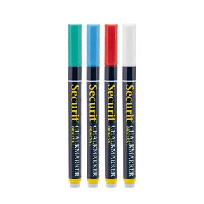 Securit BLSMA100V4CO Mini Tip Markers, Assorted (Pack of 4)