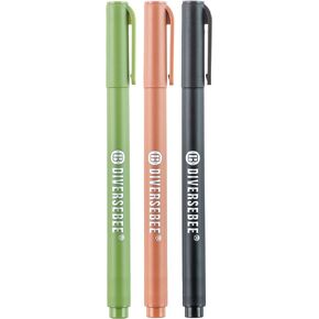 DIVERSEBEE Fine Tip Permanent Pens, 3 Pack Quick Dry Markers, Transparent Sticky Notes Writing Pens, Office School Art Supplies, Colored Oil Based Fineliners