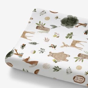 Boho Woodland Animals Changing Pad Cover for Baby Girls Boys, Natural Forest Bear Deer Fox Diaper Change Table Covers, Soft Stretchy Safe Snug Fitted Changing Mat Sheets Fit 32"/34" x 16" in Saudi Arabia