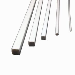 10pcs 6mm x 9.84" ABS Styrene Plastic Square Bar Rods