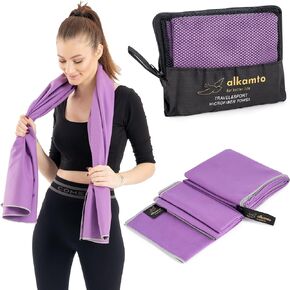 Microfiber Gym & Travel Towel Set of 2 Size in 1 Pack (XL + S) - Camping Towel - Sports & Beach & Yoga Towel- Quick Dry Towel - Super Absorbent (Blue)