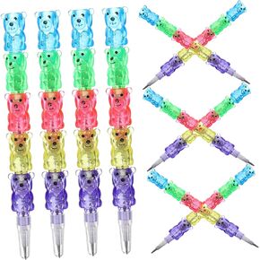 15pcs Bear Building Block Pencil Mechanical Pencils for Kids 5 in 1 Bear Stackable Pencil Colored Pencils Kids Writing Pencils Cute Pencils Students Write Child Plastic Bulk