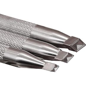 Leather Stamping Tools Carving Beveling Diamond Pattern Stamps 304 Stainless Steel LeatherCraft Punch Tool (Full Set, 3pcs (S+M+L))