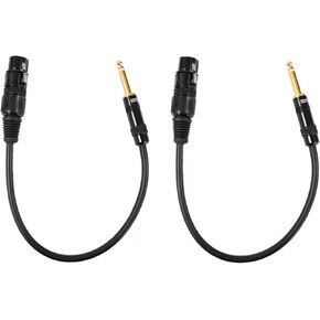 Audio2000's 1/4 Inch TS to XLR Female Cable (1 Feet 2 Pack)