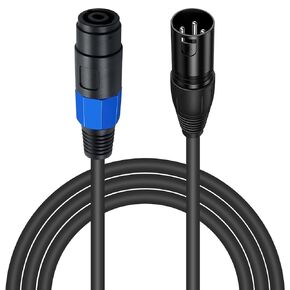 Poyiccot Speakon to XLR Female Cable, 6ft Speakon Plug Male to XLR Jack Female Audio Extension Cable with Twist Lock for Studio Microphone Recording, Stage Lighting (XLR Female)