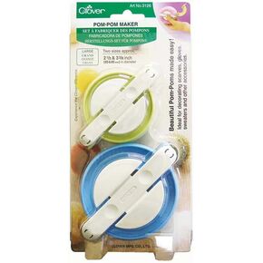 Clover Pom-Pom Makers Large - 2.5" & 3.375" 2/Pkg