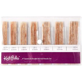 Knit Picks Double Pointed Wood Knitting Needle Set (Sunstruck 8")