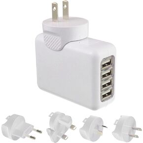 Travel Adapter Worldwide 4 USB Universal Travel Plug Adapter Charger International Socket Adapter Travel Adapter World Travel Socket Power Supplies for USA UK EU from Europe England Thailand