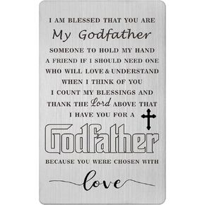 Godfather Wallet Card - Thank You Gift for Godfather - Christmas Baptism Fathers's Day Gift for Godfather