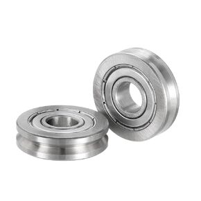 2pcs V6000ZZ V-Groove Ball Bearing - [10x30x8mm] Shielded Pulley Wheel Rolling Bearing for Rail Track System Use, Chrome Steel, ABEC1