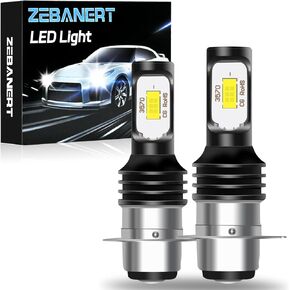 H6 H6M LED Motorcycle Light Bulbs Fit For Yamaha Grizzly 125 350 400 450 660(year:2002-2008), H6M P15D LED High Low Beam,Super Bright 6000LM 6000K White,Plug and Play(Pack of 2)