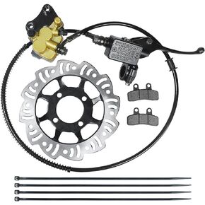 Front Hydraulic Disc Brake Master Cylinder Caliper Assembly Brake Rotor with Pads for 50cc 70cc 90cc 110cc 125cc SSR125 SSR110 TAOTAO DB10 DB14 Apollo Dirt Pit Bike ATV Parts Heavy duty