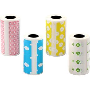 Self-Adhesive Printable Sticker Labels 4 Rolls Direct Thermal Labels for PeriPage A6 Pocket Thermal Printer, PeriPage P1/P2 Mini Printer (57mm x 30mm) in Kuwait