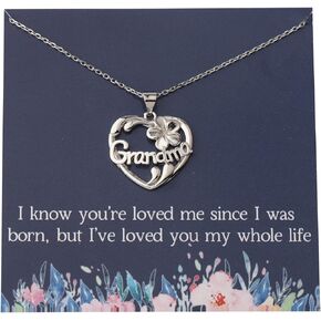 Grandma Necklace With Message Card Generation Gift I Know You're Loved Me Since I was Born But I've Loved You My Whole Life