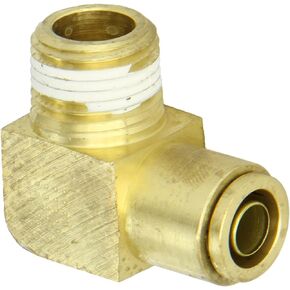 Eaton Weatherhead 1869X8X8 Brass CA360 D.O.T. Air Brake Tube Fitting, 90 Degree Elbow, 1/2" NPT Male x 1/2" Tube OD