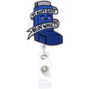It Ain't Easy Bein' Wheezy Retractable Badge Reel ID Tag, Respiratory Therapist Badge Reel - Lung Badge Reel Holder - RRT Badge Reel