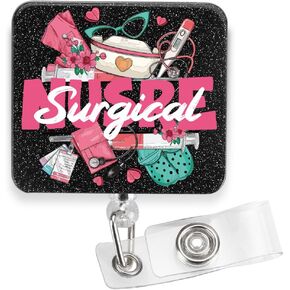 Surgical Nusre Gift, Funny Badge Reel Gift for Surgical Nusre, Badge Accessories for Surgical Nusre, Interchangeable ID Badge Holder with Funny Quotes,3.5 x 1.6 inches, HW36