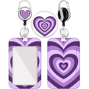 Plifal Badge Holder with Retractable Reel, Heart ID Name Tag Work Badge Clip Cardiac Anatomical Heavy Duty Vertical Card Protector Cover Case for Work Office Nurse Medical Student Teacher Women in Kuwait