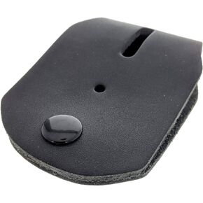 Universal Fit Leather Police Badge Holder with Metal Belt Clip, Black