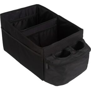Stalwart Backseat Car Organizer - Collapsible Car Storage Box with Cupholders and Partitions for Front or Back Seat - Road Trip Essentials