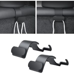 2PCS Seat Back Hook Compatible with Tesla Model Y 2023 2022 2021 2020 Trunk Interior Accessories Car Coat Hanger Headrest Clothes Hanger Bags Hook Holder Portable Storage Luggage Hooks