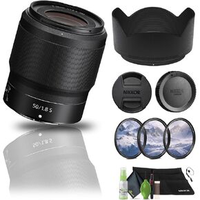 Nikon NIKKOR Z 50mm f/1.8 S Standard Lens for Nikon Z Cameras (20083) + Filter Kit + Cap Keeper + Cleaning Kit