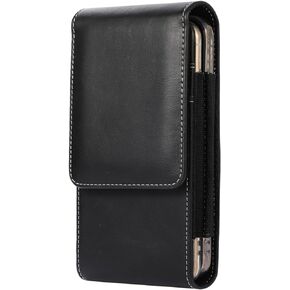 Dual Phone Holster Pouch Case 2 Cell Phone Belt Holder for Samsung Galaxy S24 Ultra S24+ Plus S23 Ultra S22 Ultra S21+ S20+ A15 A55 A54 A53 A35 A25 iPhone 14 Pro Max Moto G Stylus 2023 Pixel 6 (Black)
