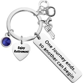HOLLP Police Retirement Gifts Police Officer Retired Keychain Police Jewelry Gift for Police Officer