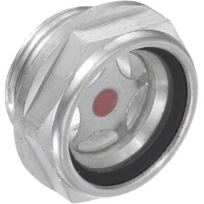 Air Compressor Oil Sight Glass, | M16x1.5mm Male Thread | Aluminum Hex Head Oil Liquid Level Indicator Glass Window - (Applications: for Gearbox Fittings), 1-Piece