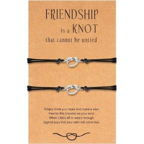 Long tiantian 2Pcs Best Friend Bracelets Bff Stretch Beaded Bracelets Friendship Heart Charm Bracelets Birthday Christmas Gifts for Bestie