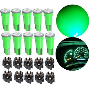 T5 Led Bulb Blue,2721 37 74 PC74 Dash Dashboard LED Lights,Wedge Lamp Twist Sockets Instrument Panel Cluster Replacement 10pcs