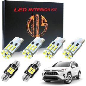 LED Interior Light Kit for Toyota Rav4 2006-2023 6000k White Map Dome Visor Cargo Bulbs (9 Pieces)