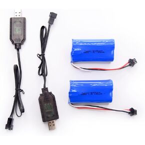 7.4V - Li-Ion - 1300mAh - SM-3P - Rechargeable Battery Charger (1 Battery + 1 Charger) 9.62-Watt-Hours