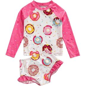 Floerns Toddler Girl's 2 Piece Bathing Suit Rash Guard Long Sleeve Bikini Swimsuits