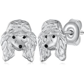 Poodle Earrings 925 Sterling Silver Poodle Stud Earrings Cute Animal Dog Jewelry Gifts for Women Girls