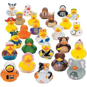 Fun Express Abc's Rubber Duckies - 26 Pieces - Educational and Learning Activities for Kids
