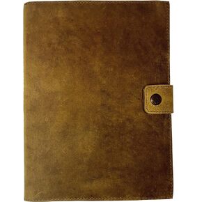 Refillable Leather Journal | Premium Lined A5 Notebook Cover | 200 Ruled Writing Pages | Card Holder Slot | Leather Bound Journals for Men & Women, Best Gift Travel Diary, Cool Planner