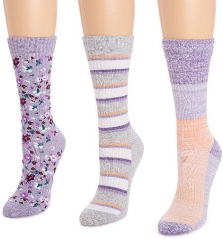 MUK LUKS Women's 3 Pack Cotton Compression Crew Socks in Saudi Arabia